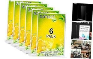 Acrylic Sign Holder 8.5 x 11-Acrylic T-Shaped Desktop Display Stand, 8.5&#034;x11&#034;