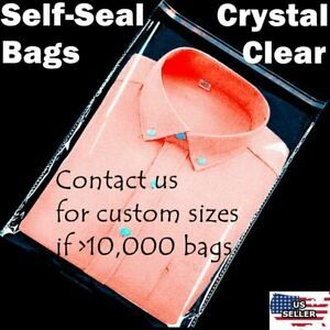 GREAT DEAL 200Bags 12x15&#034; 1Mil Clear Plastic Self Adhesive T-Shirt Resealable