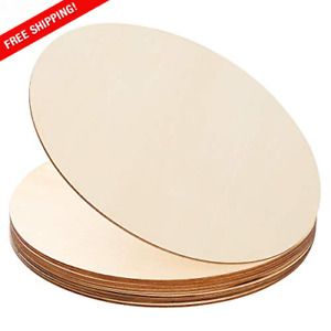 Caydo 10 Pieces 12 Inch Wooden Circles Door Hanger, Unfinished Round Wood Slice