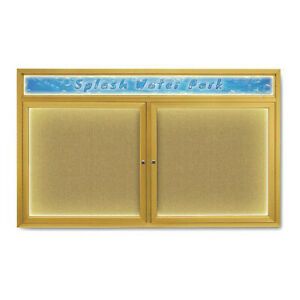 UNITED VISUAL PRODUCTS UV452HILED-GOLD-KEYLIME Corkboard,Keylime/Gold,60&#034; x 36&#034;