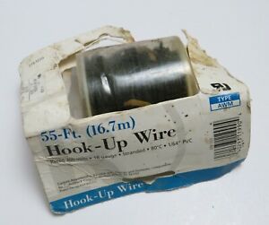 Radio Shack Hookup Wire, 55&#039; Roll, Stranded 18 Gauge Copper 300v, Black, Read