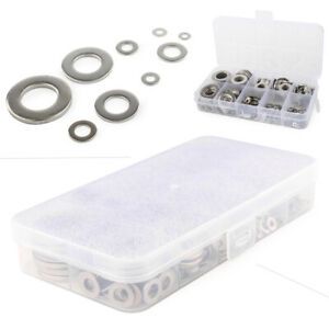 580pcs Crush Washers Seal Flat Ring Gasket Kit Fit Car SUV Truck Stainless Steel