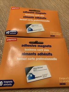 two packs adhesive magnets business card size 10 in each box