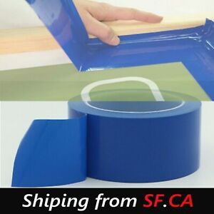 10 rolls2&#034;x108ft(36yds) LOW ADHESIVE SOLVENT RESISTANT SCREEN TAPE BLUE