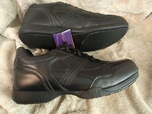 Men&#039;s 12W Grabbers Calypso Slip-Resistant Soft Toe Black Shoes G0016 New Work