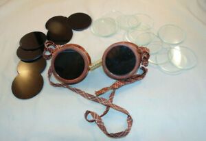 Vintage Welding Safety Goggles Glasses Steampunk  Motorcycle W/ Extra Lenses