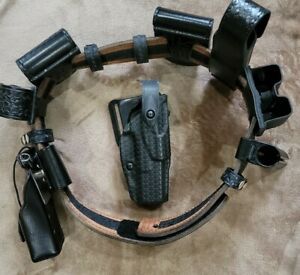 Safariland Glock 17,22 Duty Belt Basketweave Belt Size 32-36 With All pouches RH