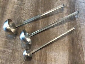 LOT Of 3 Vintage Vollrath Stainless Steel Ladles #58440 #58460 #46901