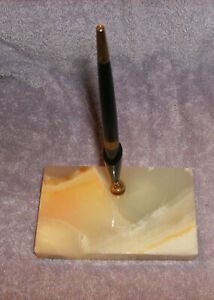 PARK SHERMAN MARBLE DESK PEN FELT BOTTOM 5&#034; x 3&#034;