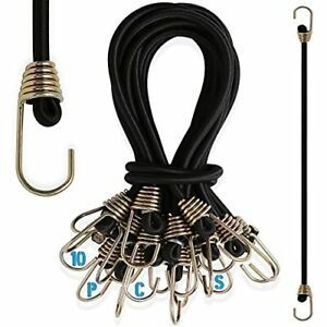 10 Pack Bungee Cords with Hooks Rubber Mini Bungee Ropes Straps for 9 Inch