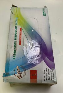 (QTY 100) SOFTER Vinyl Disposable Gloves Latex/Powder Free Clear Large