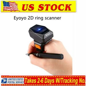 Eyoyo Wireless Finger Ring 2D Barcode Scanner Bluetooth Reader for Android iOS