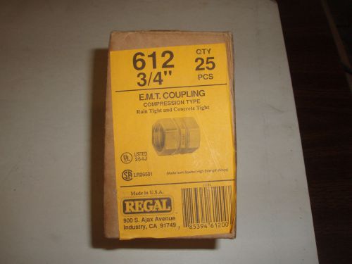Regal #612 emt coupling qty 25 new in box for sale