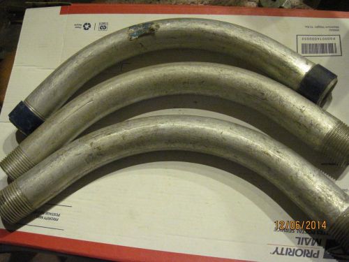 Lot of 3 rigid conduit elbow, 90 deg, conduit size 1&#034;, aluminum for sale