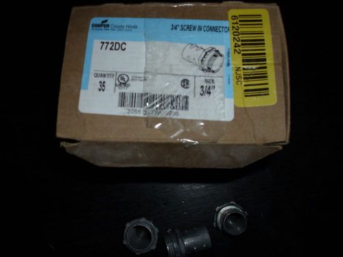 Cooper 3/4&#034; 772dc screw-in flex connector. box of 35 for sale