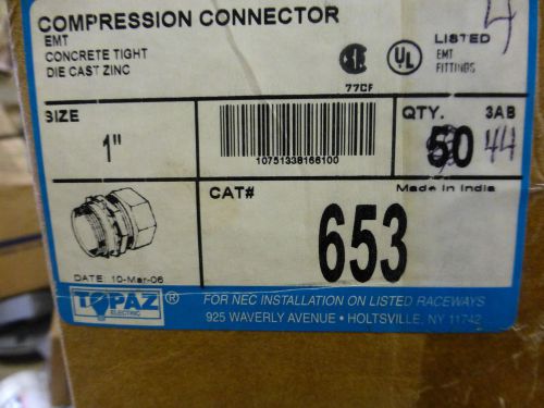 Topaz emt 653 electrical connector 1&#039;&#039; zinc die cast 1 inch  lot of 44 for sale