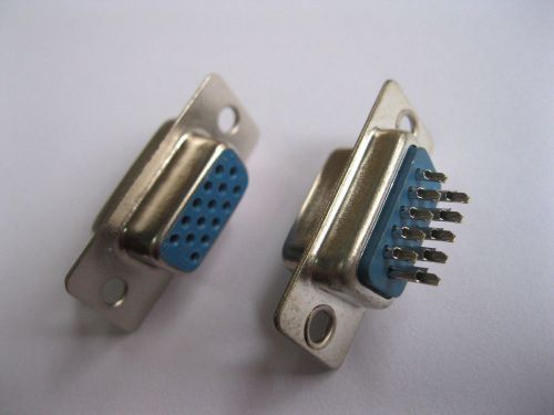 120 pcs d-sub 15 pin female solder connector 3 rows for sale