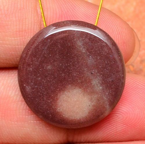 Fabulous! round natural purple aventurine gemstone button 21x21x8mm for sale