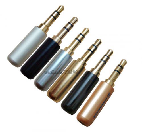 6x 3.5mm 3 pole male jack plug connector audio soldering for sale