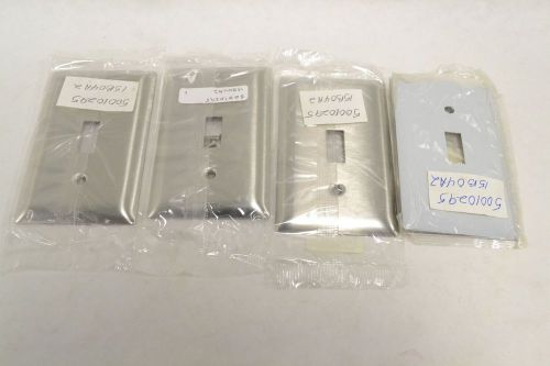4x hubbell ss1 wall plate stainless 1 gang 1 toggle switch b278220 for sale