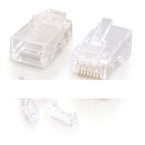 RJ45 Cat5E Modular Plug (with Load Bar) for Round Solid/Stranded Cable - 25pk