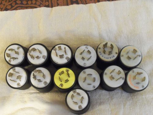 Mixed lot of 13  4 prong male plug 250 volt 20a 250v 30a for sale