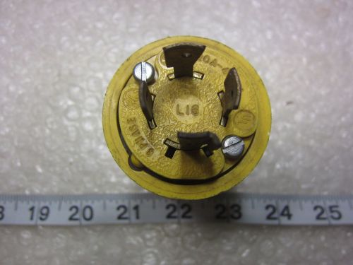 Ge general electric 20a 480v 3? hubbell 2431 style locking plug l16-20p, used for sale
