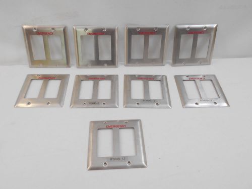 Lot of 9 2-Gang Emergency Decora Plus Device Cover Wallplates (Stainless Steel)