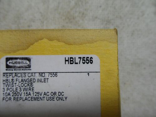 (g1-10) 4 new hubbell hbl7556 flanged inlet 3p3w, 10a 250v/15a125v for sale
