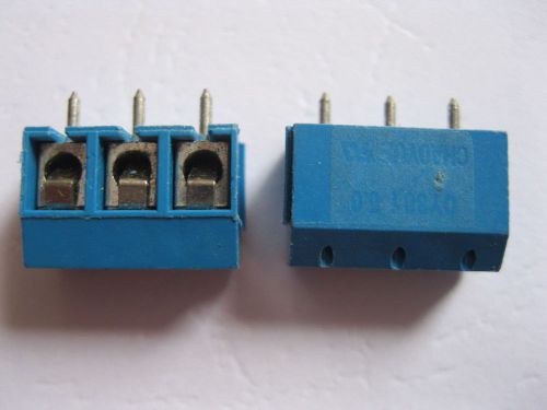 500 pcs 3 pin/way 5.0mm Screw Terminal Block Connector Blue Color