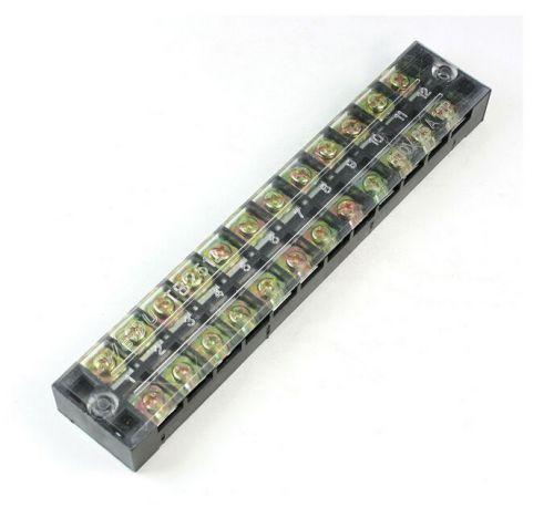 600v 25a double rows 12p 12 positions covered barrier screw terminal block for sale