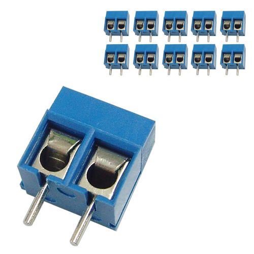 10 pcs 5mm Pitch 300V 16A 2P Poles PCB Screw Terminal Block Connector Blue