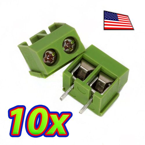[10x] 2-Pin 5mm Pitch PCB Mount Screw Terminal Block Connector