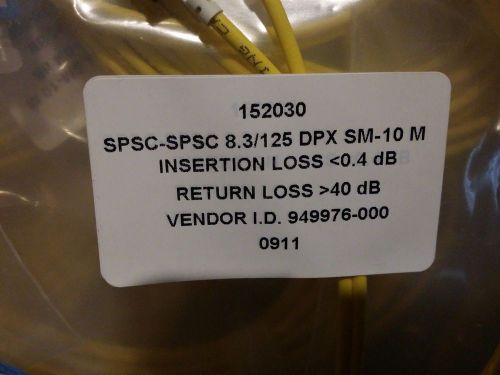 LOT OF10 ANIXTER 949976-000 SPSC - SPSC 8.3/125 DPX SM - 10M FIBER OPTIC CABLE