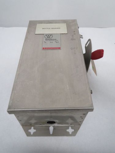 Westinghouse whfn361 30a 600v 3p stainless fusible disconnect switch b377203 for sale