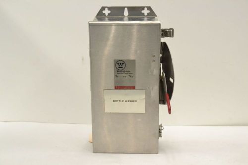 Westinghouse whfn361 20hp fusible 30a 600v 3p disconnect switch b295417 for sale