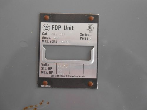 Westinghouse fdp325 400 amp 240 volt mounting hardware included switch for sale