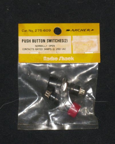 Package of 2 spst momentary pushbutton switches ~ radioshack #275-609 nos for sale