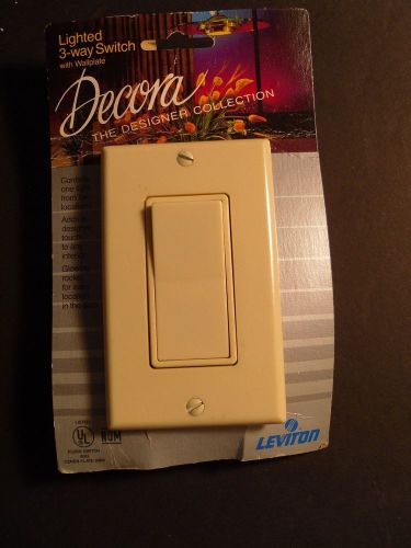 Leviton Decora 15A-120V Designer Lighted 3-Way Switch Almond 1 Pc. NEW