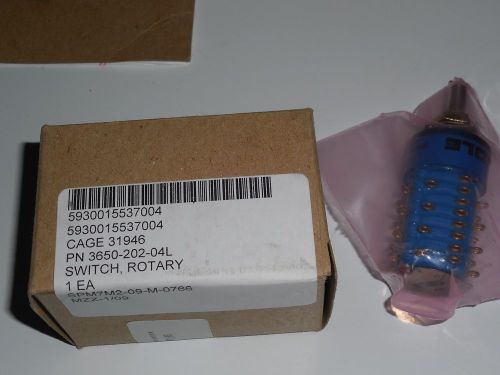 P/n 3650-202-0, nsn 5930-01-553-7004, switch, rotary, cole instrument for sale