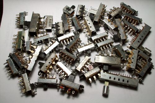 48 slide switches with various pole/throw combinations    Removed from equipment