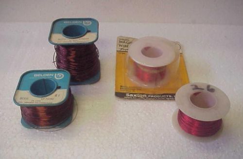 Lot of 4 Assorted Spools of Magnet Wire Beldon, Saxton