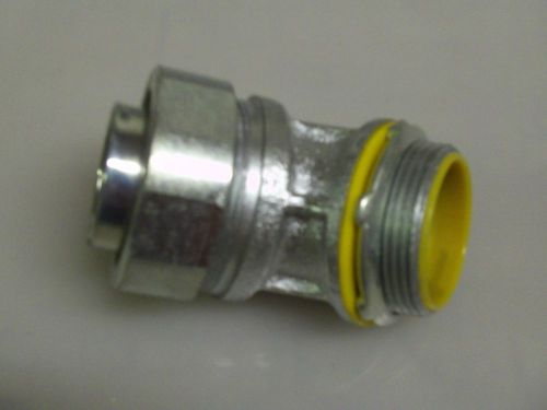 (1) cooper crouse hinds ltb 15045 1 1/2&#034; insulated 45 degree angle connector for sale