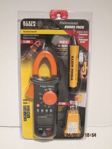 Klein-tools cl100vp 3-piece clamp meter,  electrician test kit, free ship, nisp! for sale