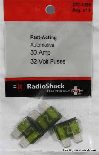 Radioshack® 30-amp 32v automotive fuses (3-pack) model: 270-1085 new!!! for sale