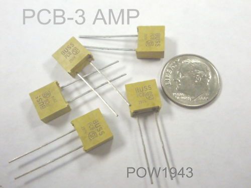 ( 5 PC. ) BUSSMANN PC-TRON PCB-3  3 AMP RADIAL PCB FUSE