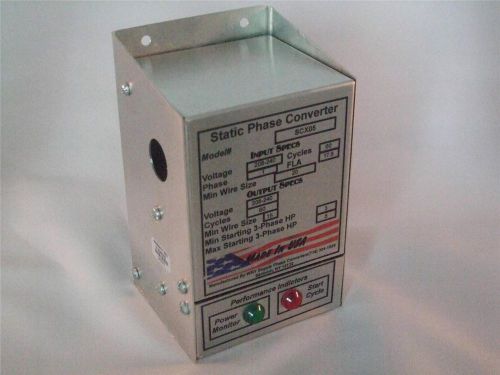Static phase converter hd  1 - 3 hp delivered in 1 to 3 days usa made scx03 for sale
