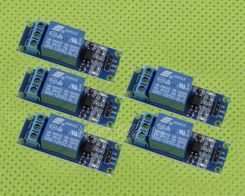 5pcs 12V 1-Channel Relay Module with Optocoupler High Level Triger for Arduino