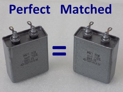 Matched MBGT 4uF 160V &lt;Military Grade&gt; PIO Capacitors Made in USSR