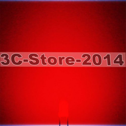 5000pcs 3mm 2pin f3 round top diffused red super-bright led light emitting diode for sale